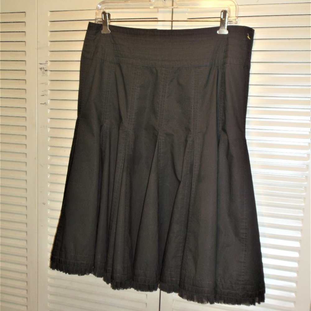 Cabi Choclate Brown gores Tier bottom  midi Skirt